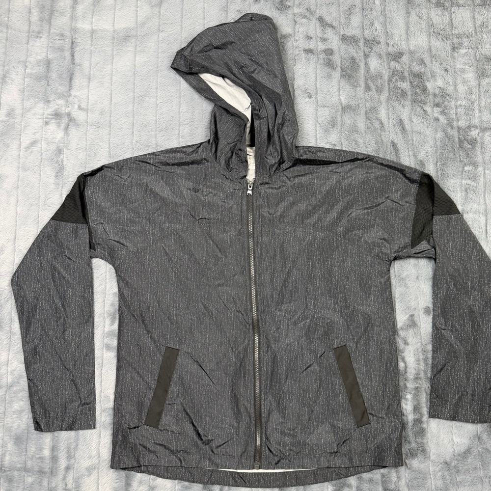 Champion C9 Mens Gray Space Dye Full Zip Hooded Windbreaker Jacket Size S